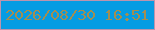 文字の大きさ：5、枠の色：bc94ae、背景の色：059ce3、文字の色：a28e51 無料ブログパーツのブログ時計