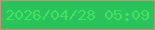 文字の大きさ：3、枠の色：bc977b、背景の色：2ac25a、文字の色：40e55b 無料ブログパーツのブログ時計