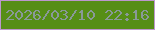 文字の大きさ：1、枠の色：bc97cd、背景の色：568e16、文字の色：899998 無料ブログパーツのブログ時計