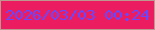 文字の大きさ：5、枠の色：bc998f、背景の色：ec1c61、文字の色：6848fe 無料ブログパーツのブログ時計