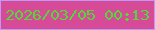 文字の大きさ：1、枠の色：bc99f7、背景の色：d64a98、文字の色：51da37 無料ブログパーツのブログ時計
