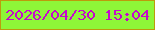 文字の大きさ：2、枠の色：bc9b0c、背景の色：8ef638、文字の色：c509cc 無料ブログパーツのブログ時計