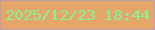 文字の大きさ：1、枠の色：bc9eb0、背景の色：e6a66a、文字の色：83f491 無料ブログパーツのブログ時計