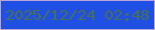 文字の大きさ：4、枠の色：bca3d8、背景の色：2050e3、文字の色：466f53 無料ブログパーツのブログ時計