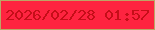 文字の大きさ：4、枠の色：bca566、背景の色：fe2440、文字の色：c50e18 無料ブログパーツのブログ時計