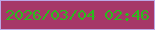 文字の大きさ：5、枠の色：bca7e6、背景の色：a63768、文字の色：2bbb1c 無料ブログパーツのブログ時計