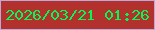 文字の大きさ：5、枠の色：bca8d9、背景の色：b2312d、文字の色：06f654 無料ブログパーツのブログ時計