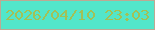 文字の大きさ：3、枠の色：bca993、背景の色：52e6ca、文字の色：a2c156 無料ブログパーツのブログ時計