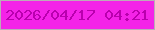 文字の大きさ：5、枠の色：bcabb7、背景の色：f423e8、文字の色：b900ae 無料ブログパーツのブログ時計