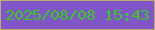 文字の大きさ：3、枠の色：bcad6e、背景の色：8056c9、文字の色：38cb20 無料ブログパーツのブログ時計