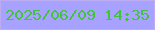 文字の大きさ：1、枠の色：bcadf2、背景の色：a7a2ff、文字の色：42c33a 無料ブログパーツのブログ時計