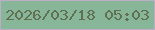 文字の大きさ：5、枠の色：bcaec6、背景の色：88b698、文字の色：617053 無料ブログパーツのブログ時計