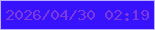 文字の大きさ：5、枠の色：bcaefe、背景の色：3713fd、文字の色：7e38db 無料ブログパーツのブログ時計