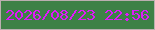 文字の大きさ：4、枠の色：bcafb0、背景の色：3e8146、文字の色：e118fa 無料ブログパーツのブログ時計
