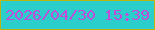文字の大きさ：3、枠の色：bcb50e、背景の色：2bceca、文字の色：c14cd9 無料ブログパーツのブログ時計