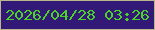 文字の大きさ：3、枠の色：bcb58b、背景の色：321977、文字の色：4bd228 無料ブログパーツのブログ時計