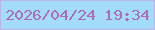 文字の大きさ：5、枠の色：bcb5e6、背景の色：a2dcfa、文字の色：ae6eae 無料ブログパーツのブログ時計