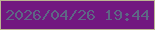 文字の大きさ：4、枠の色：bcb692、背景の色：721880、文字の色：5e6685 無料ブログパーツのブログ時計