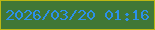 文字の大きさ：5、枠の色：bcb714、背景の色：407736、文字の色：2c90eb 無料ブログパーツのブログ時計