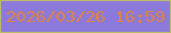 文字の大きさ：1、枠の色：bcbc68、背景の色：8b7ada、文字の色：de8246 無料ブログパーツのブログ時計