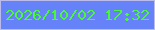 文字の大きさ：1、枠の色：bcbcec、背景の色：6682f9、文字の色：4af739 無料ブログパーツのブログ時計