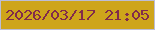 文字の大きさ：5、枠の色：bcbdd7、背景の色：cea51b、文字の色：812b4b 無料ブログパーツのブログ時計