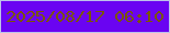 文字の大きさ：2、枠の色：bcc2e9、背景の色：6a04f2、文字の色：795502 無料ブログパーツのブログ時計