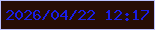文字の大きさ：4、枠の色：bcc2fd、背景の色：270d05、文字の色：1a1de6 無料ブログパーツのブログ時計