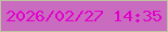 文字の大きさ：1、枠の色：bcc39d、背景の色：c96cc0、文字の色：e000c9 無料ブログパーツのブログ時計