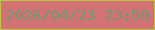 文字の大きさ：5、枠の色：bcc73f、背景の色：d27275、文字の色：70996e 無料ブログパーツのブログ時計