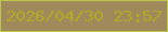 文字の大きさ：4、枠の色：bcc749、背景の色：a0895a、文字の色：b3aa26 無料ブログパーツのブログ時計