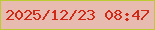文字の大きさ：1、枠の色：bccb31、背景の色：e7bbb0、文字の色：d02917 無料ブログパーツのブログ時計