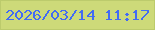 文字の大きさ：4、枠の色：bccb6c、背景の色：cdda79、文字の色：426bf4 無料ブログパーツのブログ時計