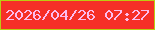 文字の大きさ：3、枠の色：bccc12、背景の色：f62f27、文字の色：fcbdee 無料ブログパーツのブログ時計