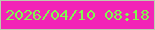 文字の大きさ：1、枠の色：bcccae、背景の色：f224b7、文字の色：81f84f 無料ブログパーツのブログ時計
