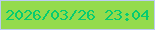 文字の大きさ：5、枠の色：bcccf5、背景の色：94db4d、文字の色：06cc70 無料ブログパーツのブログ時計