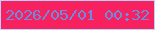文字の大きさ：2、枠の色：bcd2fa、背景の色：f8215f、文字の色：6d8ce0 無料ブログパーツのブログ時計