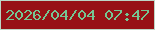 文字の大きさ：1、枠の色：bcd6c5、背景の色：971115、文字の色：75c592 無料ブログパーツのブログ時計