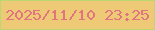 文字の大きさ：3、枠の色：bcd771、背景の色：efca76、文字の色：e1757f 無料ブログパーツのブログ時計
