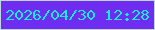 文字の大きさ：2、枠の色：bcd7e0、背景の色：6f2df2、文字の色：10eede 無料ブログパーツのブログ時計