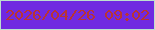 文字の大きさ：2、枠の色：bcdfce、背景の色：7029e1、文字の色：b83434 無料ブログパーツのブログ時計