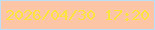 文字の大きさ：5、枠の色：bcdff9、背景の色：fcc5a5、文字の色：fae53e 無料ブログパーツのブログ時計