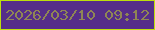 文字の大きさ：1、枠の色：bce00c、背景の色：552e89、文字の色：8f8654 無料ブログパーツのブログ時計