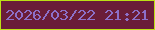 文字の大きさ：1、枠の色：bce115、背景の色：6a1d38、文字の色：8c70c9 無料ブログパーツのブログ時計
