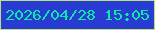 文字の大きさ：2、枠の色：bce17b、背景の色：283cd3、文字の色：0beba6 無料ブログパーツのブログ時計