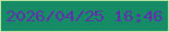 文字の大きさ：1、枠の色：bce4a1、背景の色：158c65、文字の色：602fab 無料ブログパーツのブログ時計