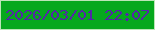 文字の大きさ：1、枠の色：bce5b7、背景の色：06a81d、文字の色：5426a8 無料ブログパーツのブログ時計