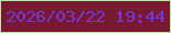 文字の大きさ：3、枠の色：bce6a5、背景の色：781931、文字の色：7636de 無料ブログパーツのブログ時計