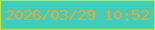 文字の大きさ：1、枠の色：bce74b、背景の色：3eceba、文字の色：eba635 無料ブログパーツのブログ時計