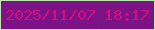 文字の大きさ：1、枠の色：bce7ae、背景の色：7b1286、文字の色：d40e80 無料ブログパーツのブログ時計